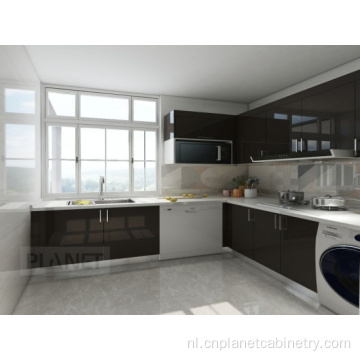 Kleur modulaire glanzende lak gemonteerd keukenkast modern